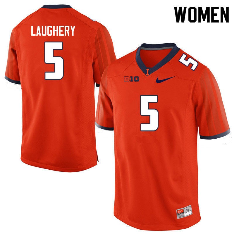 Women #5 Aidan Laughery Illinois Fighting Illini College Football Jerseys Sale-Orange